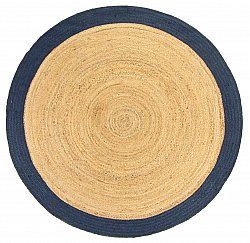 Runde Teppiche - Taki (jute/blau)