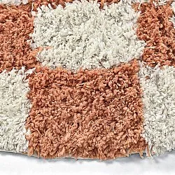 Rund Teppich - Atrani Natural Cotton Shaggy (orange)