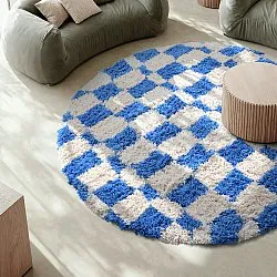 Rund Teppich - Atrani Natural Cotton Shaggy (blau)