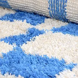 Rund Teppich - Atrani Natural Cotton Shaggy (blau)