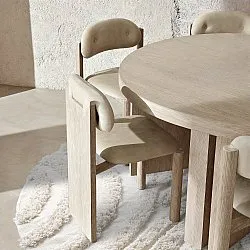 Rund Teppich - Cazorla Natural Cotton Shaggy (cremefarben)