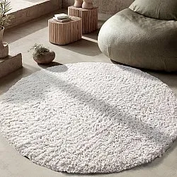 Rund Teppich - Combarro Solid Cotton Shaggy (creme)