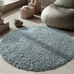 Rund Teppich - Combarro Solid Cotton Shaggy (hellblau)