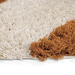 Rund Teppich - Kalymnos Natural Cotton Shaggy (offwhite/ocker)