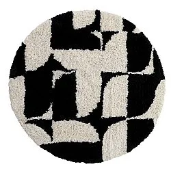 Rund Teppich - Marvao Natural Cotton Shaggy (offwhite/schwarz)