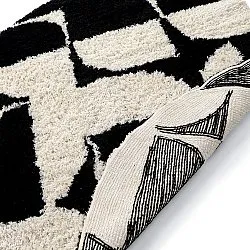 Rund Teppich - Marvao Natural Cotton Shaggy (offwhite/schwarz)