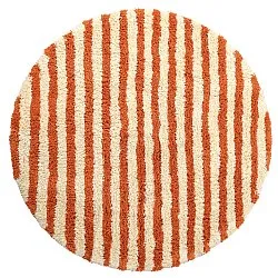 Rund Teppich - Thira Stripe Cotton Shaggy (hellgelb/hellorange)