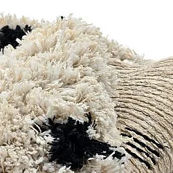 Rund Teppich - Soria Natural Cotton Shaggy (offwhite/schwarz)
