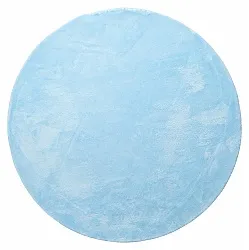 Runde Teppiche - Aranga Super Soft Fur (hellblau)