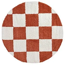 Runde Teppiche - Gordes (orange/weiß)