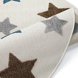 Runder Kinderteppich - Stars (creme/mehrfarbig)
