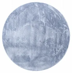 Runde Teppiche - Aranga Super Soft Fur (stahlblau)