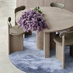 Runde Teppiche - Aranga Super Soft Fur (stahlblau)