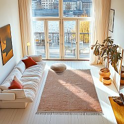 Hochflorteppiche - Celina Natural Cotton Shaggy (rosa/beige)