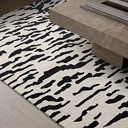 Hochflorteppiche - Zebra Tufted Wool Premium (weiß/schwarz)