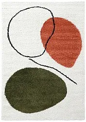 Hochflorteppiche - Sanghar (weiß/orange/grün)