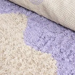 Rund Teppich - Amira Natural Cotton Shaggy (lila/beige)