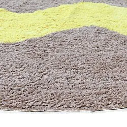 Rund Teppich - Amira Natural Cotton Shaggy (taupe/gelb)