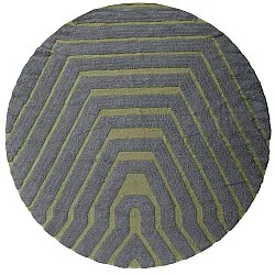 Rund Teppich - Callista Natural Cotton Shaggy (schwarz/grün)