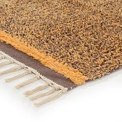 Hochflorteppiche - Celina Natural Cotton Shaggy (braun/orange)
