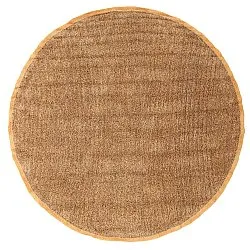 Rund Teppich - Celina Natural Cotton Shaggy (braun/orange)