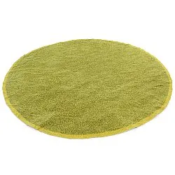 Rund Teppich - Celina Natural Cotton Shaggy (grün/gelb)