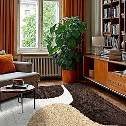 Hochflorteppiche - Chiniot (braun/beige/weiß)