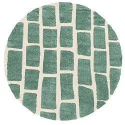 Rund Teppich - Cyrus Natural Cotton Shaggy (grün)