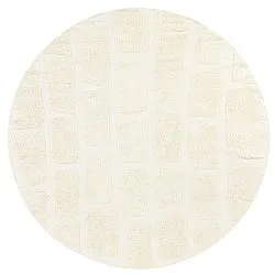 Rund Teppich - Cyrus Natural Cotton Shaggy (cremefarben)