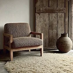 Rund Teppich - Fassale Hand Woven Wool Shaggy (creme)