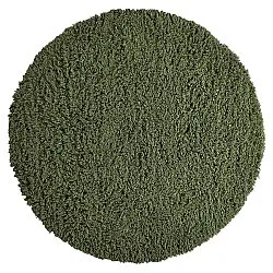 Rund Teppich - Fassale Hand Woven Wool Shaggy (moosgrün)