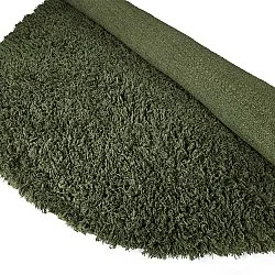 Rund Teppich - Fassale Hand Woven Wool Shaggy (moosgrün)