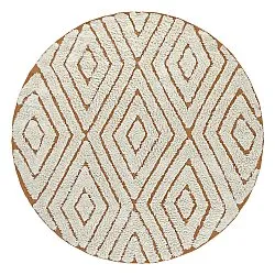 Runde Teppiche - Holwell Natural Cotton Shaggy (cremefarben/braun)