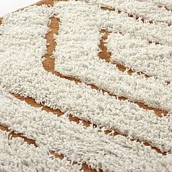 Runde Teppiche - Holwell Natural Cotton Shaggy (cremefarben/braun)
