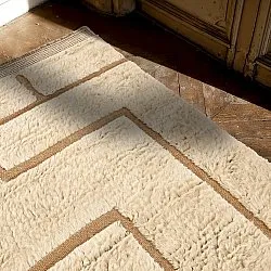 Hochflorteppiche - Kiberg Hand Woven Wool Shaggy (creme)