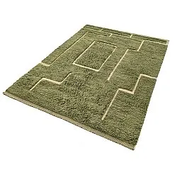 Hochflorteppiche - Kiberg Hand Woven Wool Shaggy (grün)