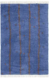 Hochflorteppiche - Leora Natural Cotton Shaggy (blau/braun)