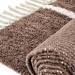 Hochflorteppiche - Leora Natural Cotton Shaggy (braun/lila)