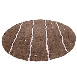 Rund Teppich - Leora Natural Cotton Shaggy (braun/lila)