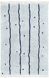 Hochflorteppiche - Leora Natural Cotton Shaggy (grau/blau)