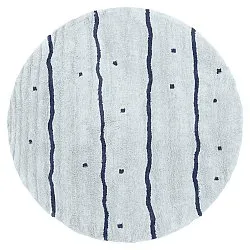 Rund Teppich - Leora Natural Cotton Shaggy (grau/blau)
