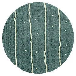 Rund Teppich - Leora Natural Cotton Shaggy (grün)