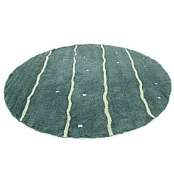 Rund Teppich - Leora Natural Cotton Shaggy (grün)
