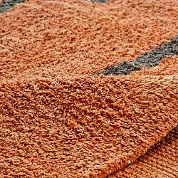 Rund Teppich - Leora Natural Cotton Shaggy (orange/braun)