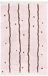 Hochflorteppiche - Leora Natural Cotton Shaggy (rosa/braun)
