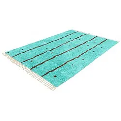 Hochflorteppiche - Leora Natural Cotton Shaggy (türkis/braun)