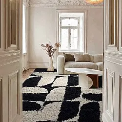 Hochflorteppiche - Marvao Natural Cotton Shaggy (offwhite/schwarz)