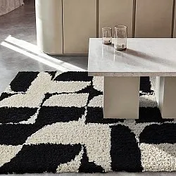 Hochflorteppiche - Marvao Natural Cotton Shaggy (offwhite/schwarz)