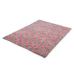 Hochflorteppiche - Methoni Check Cotton Shaggy (hellblau/hellrosa)