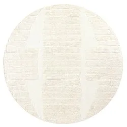Rund Teppich - Rani Natural Cotton Shaggy (cremefarben)
